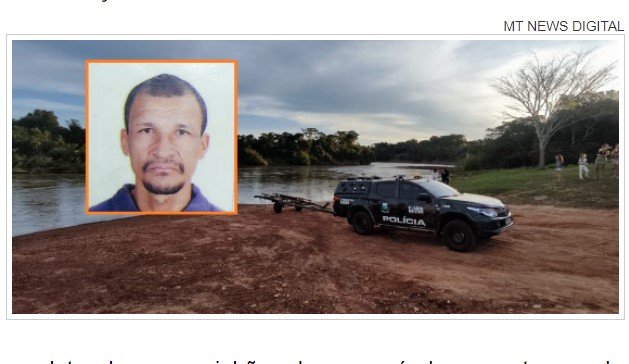 Homem de 48 anos desaparece ao tomar banho no rio Paraguai em Barra do Bugres
