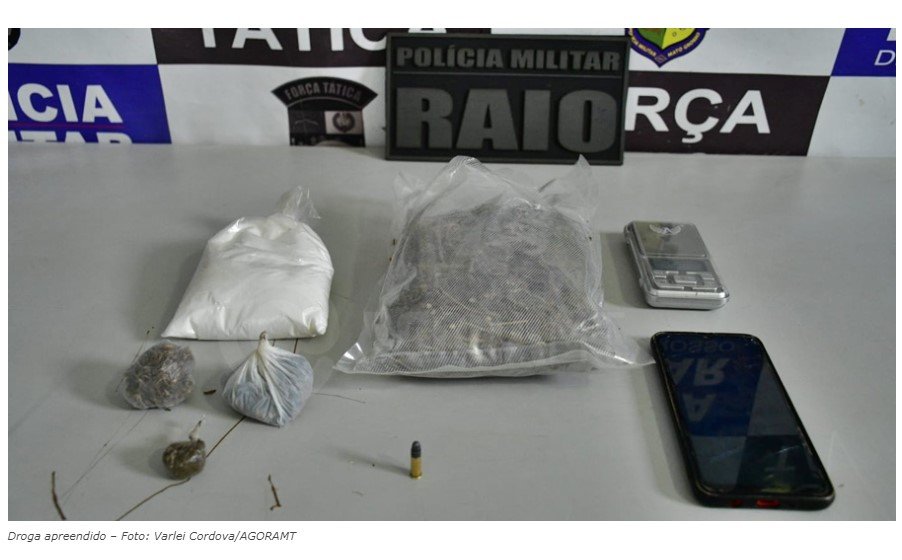 Reincidente no tráfico, suspeito é preso em flagrante com maconha, ácido bórico e skunk