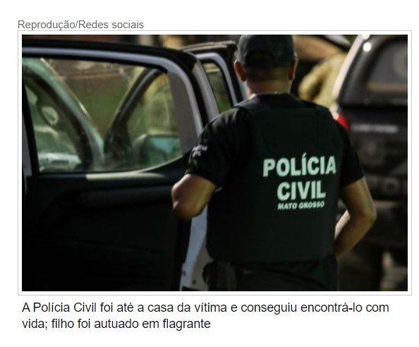 Homem tenta matar o pai a pauladas e se entrega na delegacia