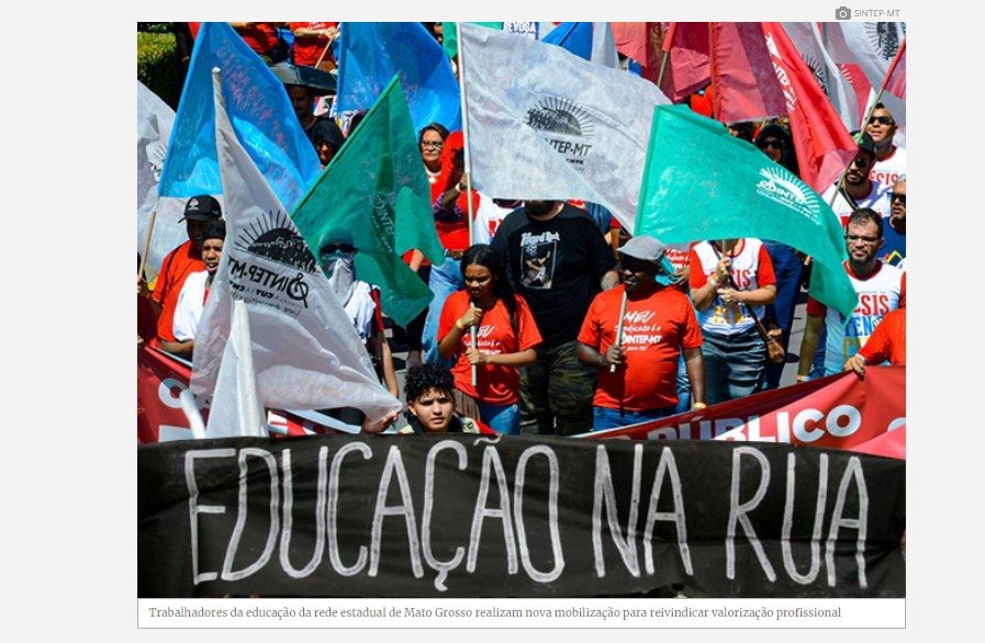 Sintep-MT convoca paralisação estadual em protesto contra o 'desmonte da educação'