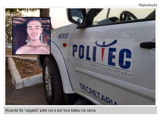 Jovem tem cabeça decepada ao bater moto em cerca de arame