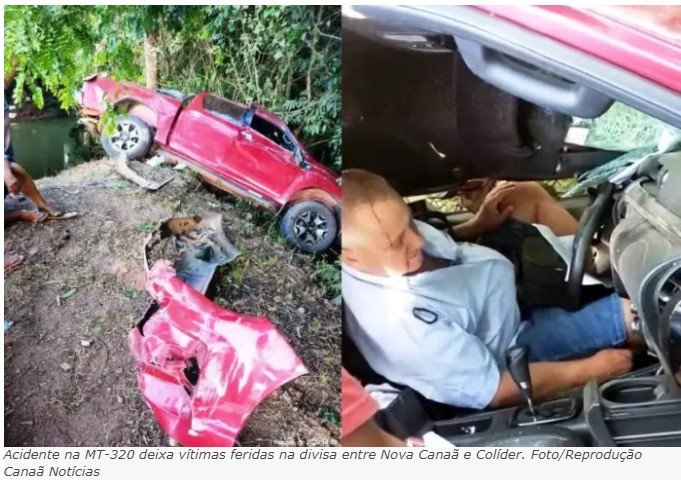 Acidente na MT-320 deixa vítimas feridas na divisa entre Nova Canaã e Colíder (Fotos)