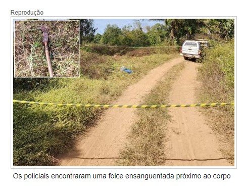 Homem é preso suspeito de matar colega com golpes de foice