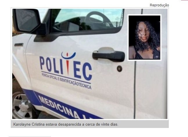 Corpo achado em buraco de obra é de jovem desaparecida há 3 semanas