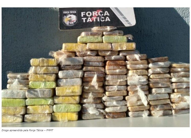 Força Tática prende homem e apreende 100 quilos de pasta base de cocaína