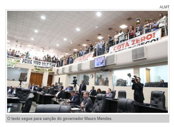 Por 15 votos a 8, deputados aprovam projeto que proíbe transporte de pescado em Mato Grosso