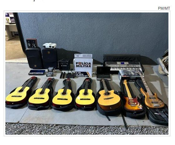 Cinco são presos por roubar instrumentos musicais de igreja e motos em Sorriso