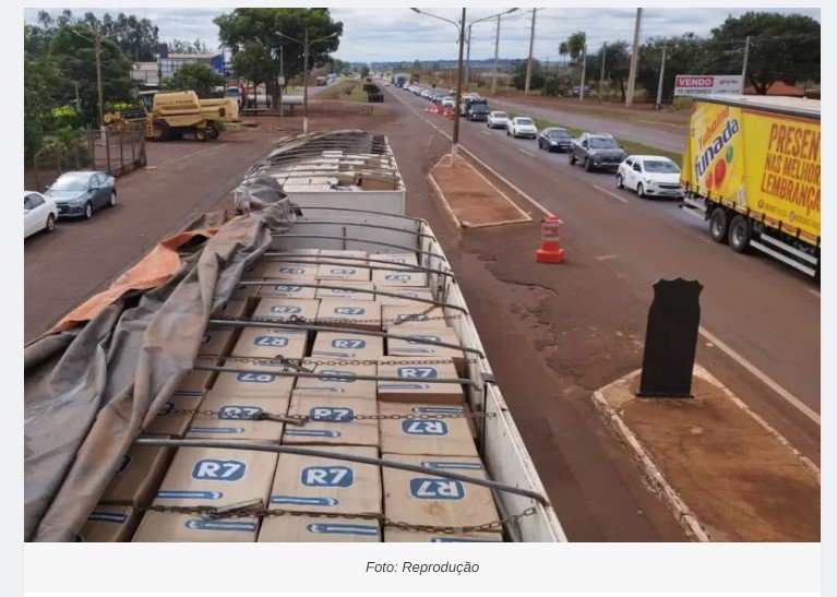 Polícia apreende carreta com placas de Sorriso-MT com 50 mil pacotes de cigarro paraguaio na BR-163