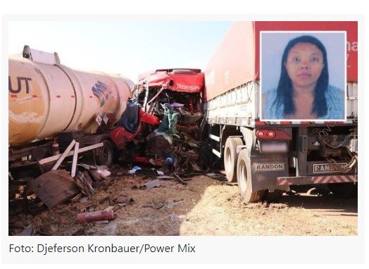 (VÍDEO) Mulher de 51 anos morre e homem de 60 anos fica ferido em grave acidente entre três carretas na BR-163