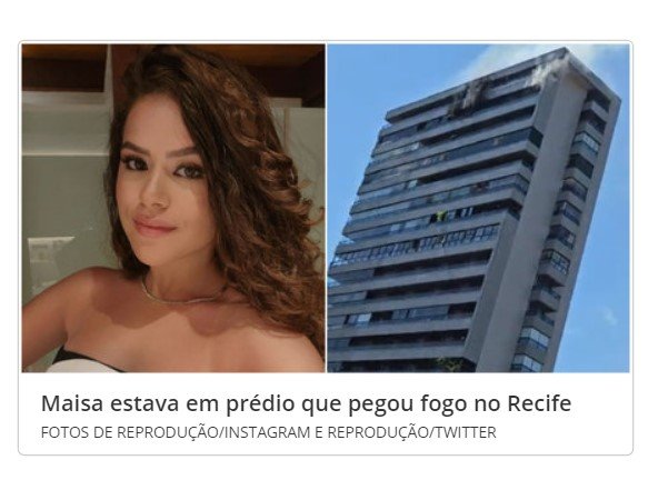 Maisa Silva escapa de incêndio em apartamento no Recife