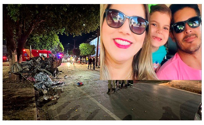 Carro 'parte ao meio' após bater em árvore e três pessoas morrem em MT
