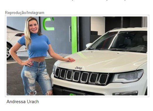 Andressa Urach compra carrão de luxo de R$ 180 mil