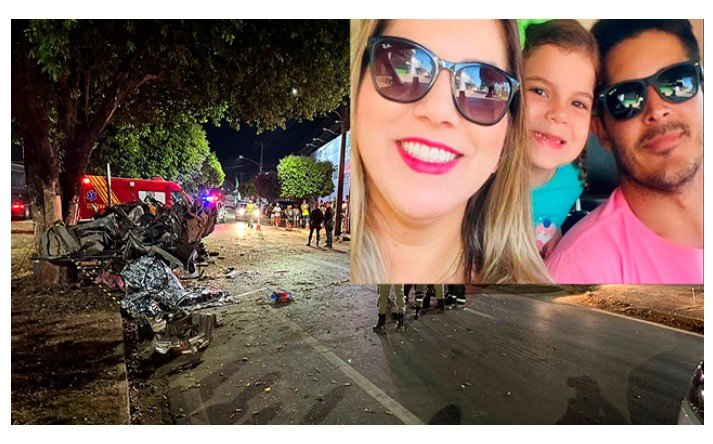 Velocímetro para em 170 km/h após colisão com árvore; Polícia investiga possível racha em acidente que matou família