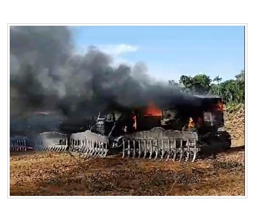Sema age dentro da legislação ao queimar maquinários em fazenda reincidente em crimes ambientais
