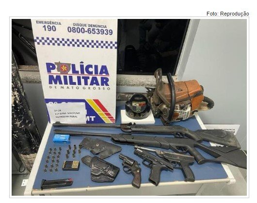 Patrulha Rural prende homem com cinco armas de fogo em área de desmatamento no MT