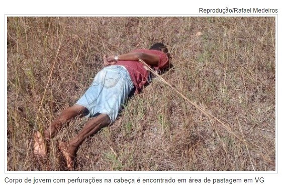 Corpo de jovem com perfurações na cabeça é encontrado em área de pastagem em cidade de MT.