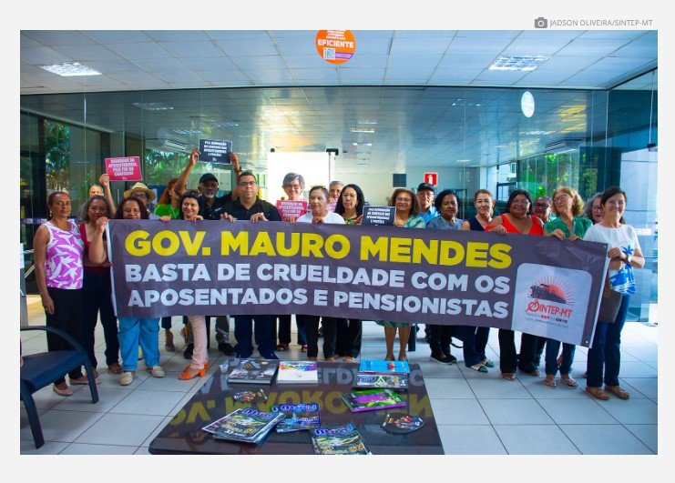 Aposentados da educação em mobilização pelo fim do confisco no Palácio Paiaguás e ALMT