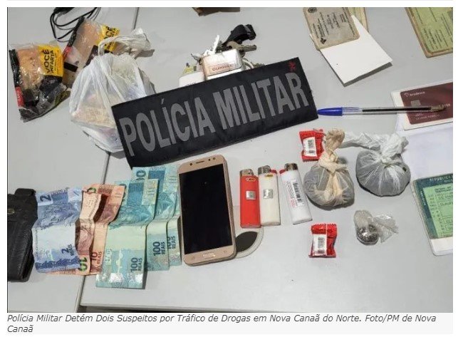Polícia Militar Detém Dois Suspeitos por Tráfico de Drogas em Nova Canaã do Norte