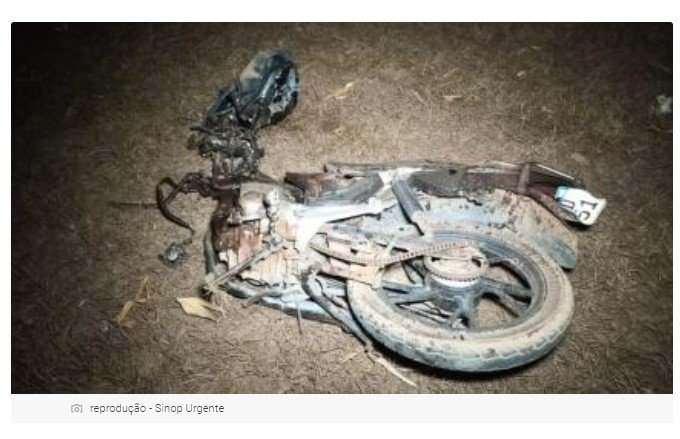 Grave acidente mata piloto e parte moto ao meio em rua de Sinop MT
