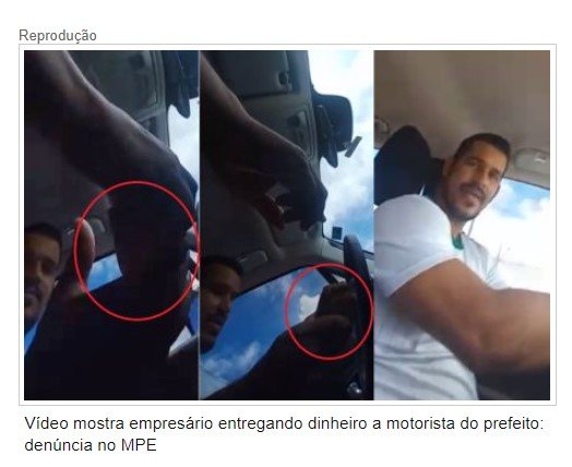 Vídeo mostra motorista de prefeito recebendo dinheiro em carro
