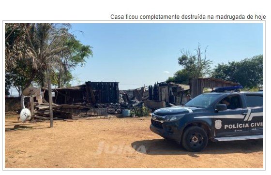 Casa pega fogo e corpo carbonizado é encontrado pelos bombeiros em Juína