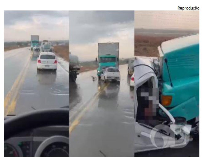Vídeo - Acidente entre caminhão e Fiat Uno deixa 4 mortos na BR-163