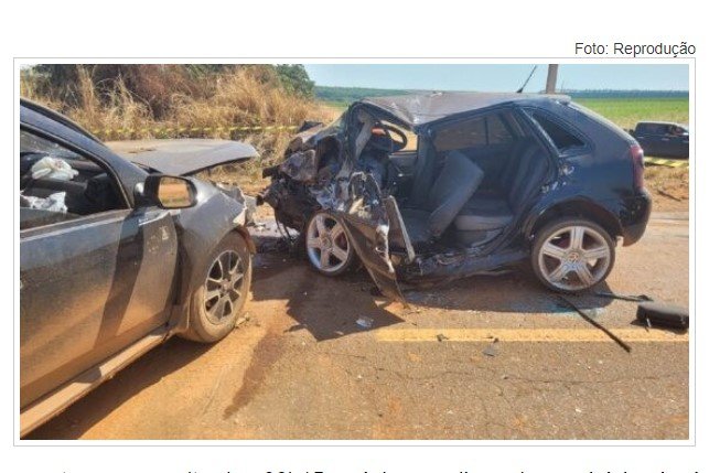 Jovem morre e outras duas pessoas ficam feridas após batida entre dois carros em rodovia de MT