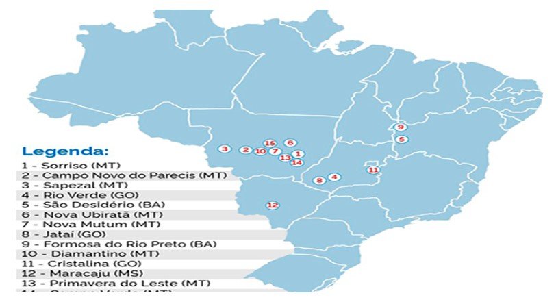 Sorriso, Campo Novo do Parecis e São Desidério lideram ranking da produção agrícola nacional