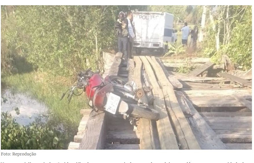 Motociclista morre ao cair de ponte de madeira em MT
