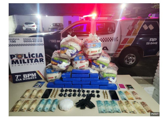 PM prende homem e apreende arma de fogo, drogas e cestas básicas de organização criminosa