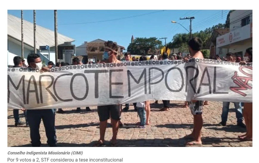 Indígenas sofrem ameaça após decisão sobre marco temporal