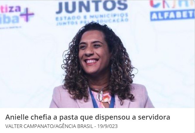Ministério Público recebe representação contra ex-assessora de Anielle por ofensas a torcedores