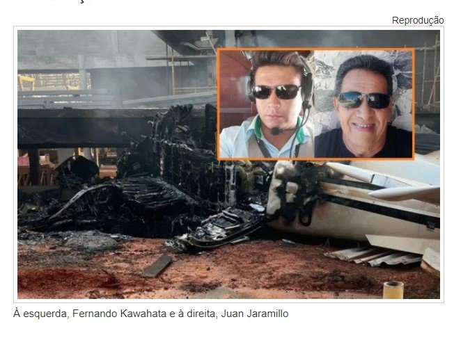Acidente de avião que deixou dois mortos será investigado como homicídio culposo