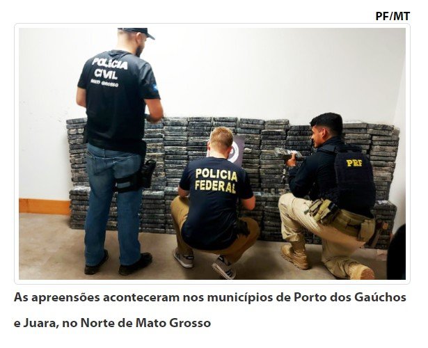 PF, PRF e PM apreendem uma tonelada de cocaína pura no Norte de MT