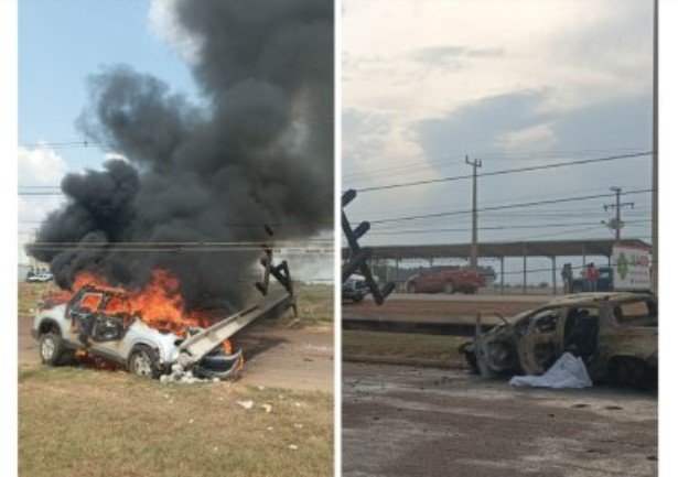 Médica bate carro em poste e morre após carro pegar fogo em MT; vídeo