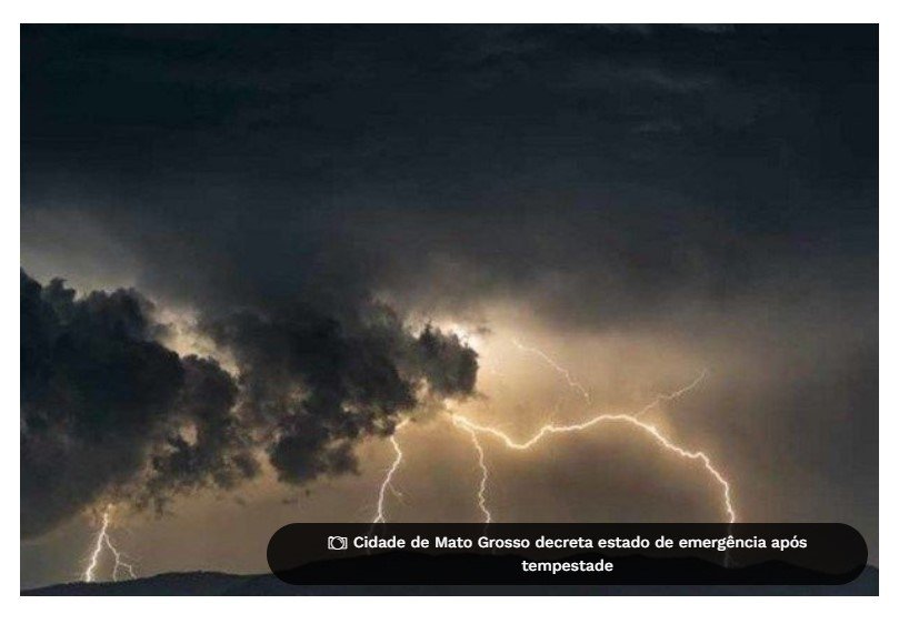 Cidade de Mato Grosso decreta estado de emergência após tempestade