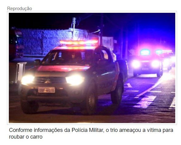 Trio morre após roubar carro e trocar tiros com a PM no interior