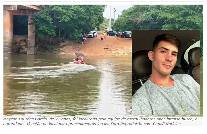 Corpo de Jovem Maycon Garcia de Canaã é Encontrado por Mergulhadores do Corpo de Bombeiros em Sinop