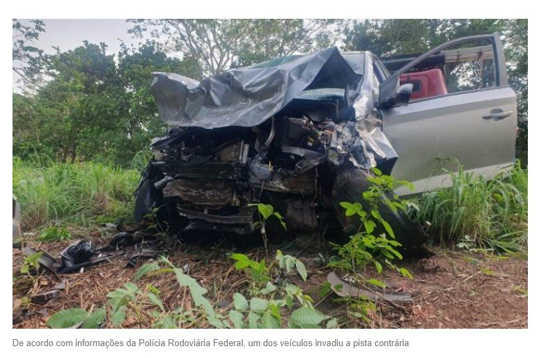Duas pessoas morrem e outras três ficam feridas em colisão entre veículos na rodovia BR-070