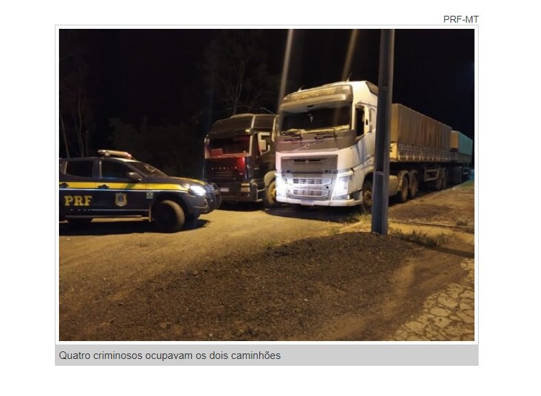 Bando rouba caminhões e mantém proprietário em cárcere privado em MT