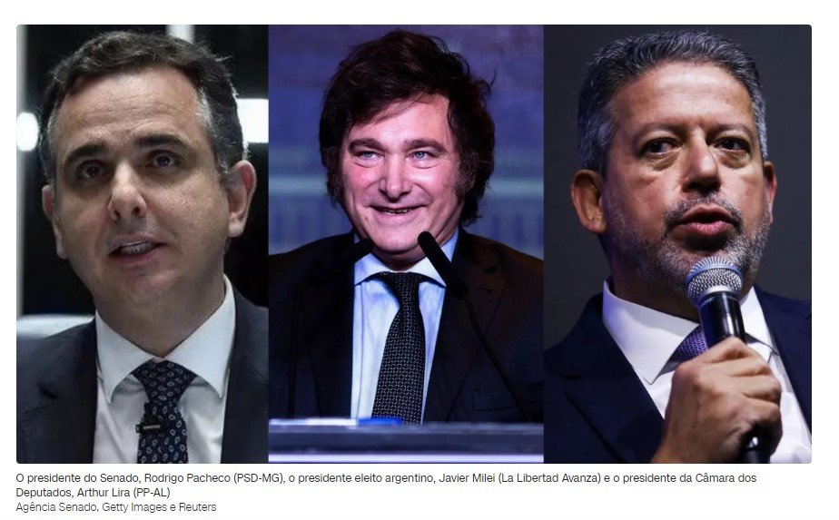 Pacheco e Lira parabenizam Javier Milei por vitória na Argentina