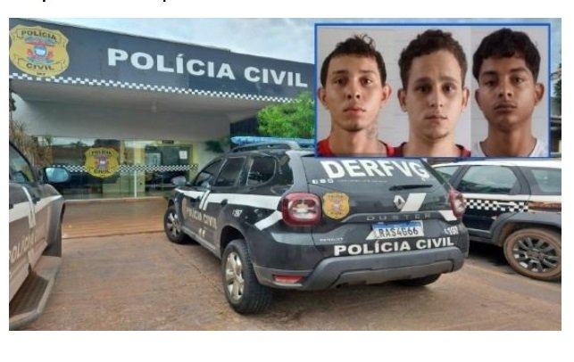 Polícia Civil prende em flagrante três criminosos que golpearam motorista de aplicativo e roubaram veículo em MT.
