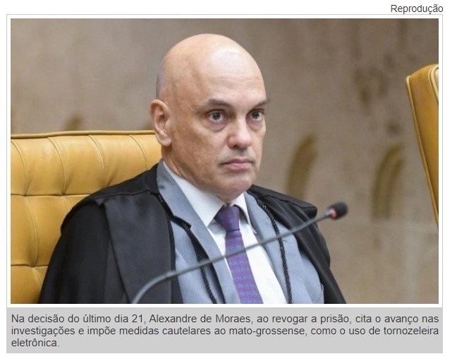Moraes manda soltar mato-grossense e proíbe uso de redes sociais