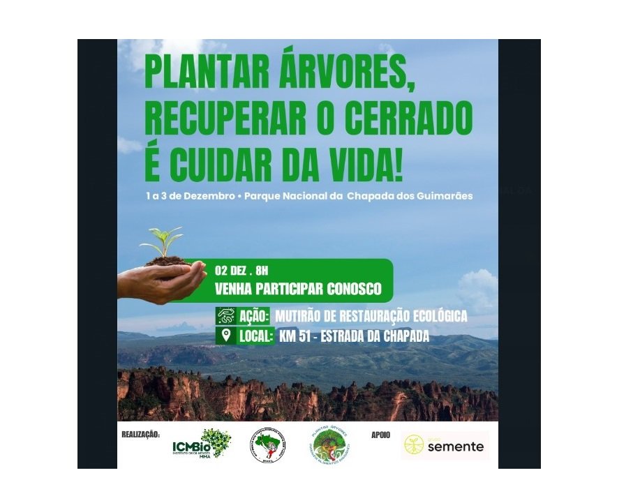 MUTIRÃO DE RESTAURAÇÃO DO CERRADO NO PARQUE NACIONAL DA CHAPADA DOS GUIMARÃS-MT