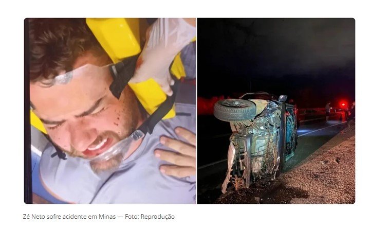 Zé Neto, da dupla Zé Neto e Cristiano, sofre acidente de carro