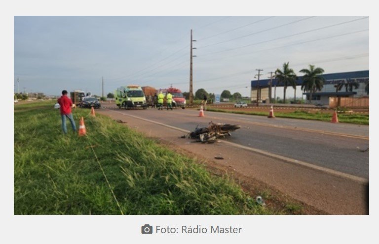 Motociclista morre após colisão frontal com carreta na BR-163 em Sinop