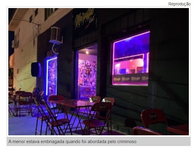 Homem beija e pega nos seios de menor bêbada em bar; menina nega abuso