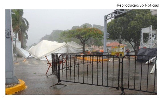 Temporal causa estragos e apresentações natalinas são suspensas em Sinop