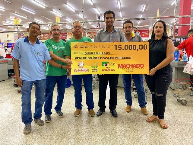 MACHADO SUPERMERCADOS REPASSA MAIS R$ 15 MIL PARA APAE E LAR DOS IDOSOS