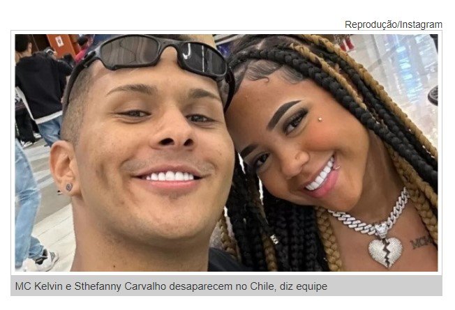 Influenciadora e funkeiro estão desaparecidos no Chile